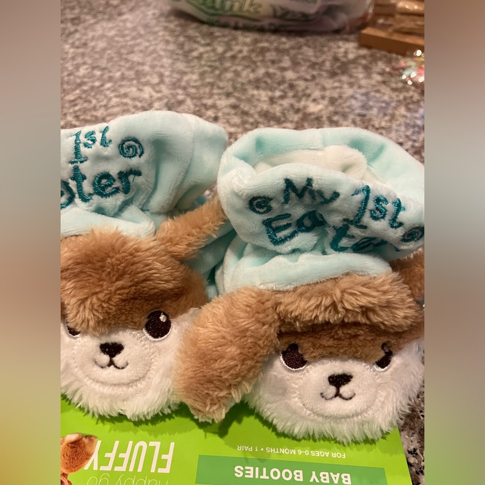 Easter baby booties